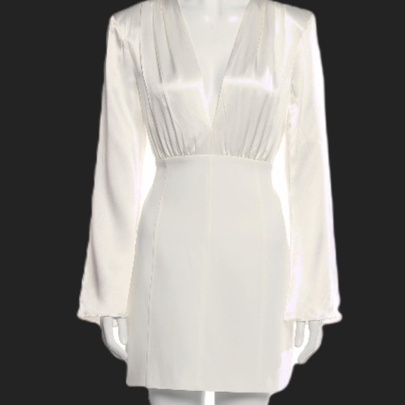 White Long Sleeve Silk Dress Size 10 - Picture 9 of 9